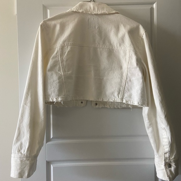 ZARA off white cropped denim jacket - Picture 4 of 6